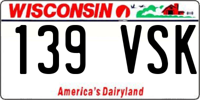 WI license plate 139VSK