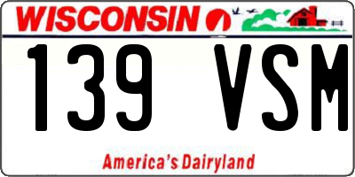 WI license plate 139VSM