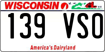 WI license plate 139VSO
