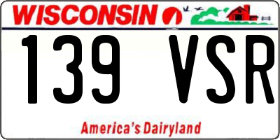 WI license plate 139VSR