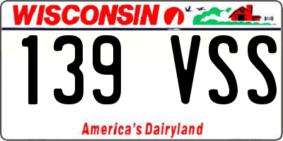 WI license plate 139VSS