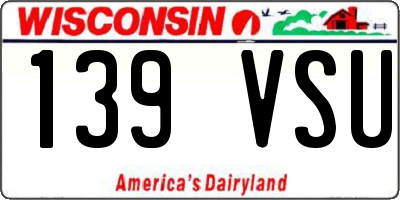 WI license plate 139VSU