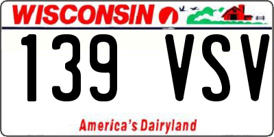 WI license plate 139VSV