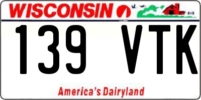 WI license plate 139VTK