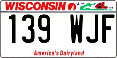 WI license plate 139WJF