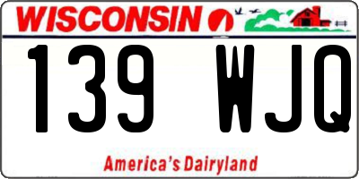 WI license plate 139WJQ
