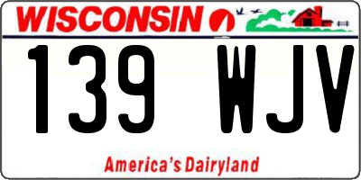 WI license plate 139WJV