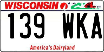 WI license plate 139WKA