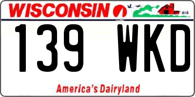 WI license plate 139WKD