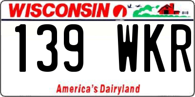 WI license plate 139WKR
