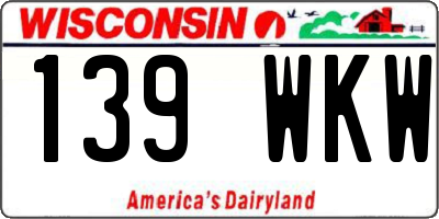 WI license plate 139WKW