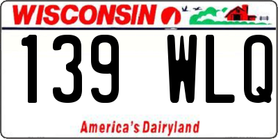 WI license plate 139WLQ