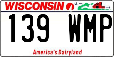WI license plate 139WMP