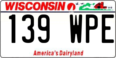 WI license plate 139WPE