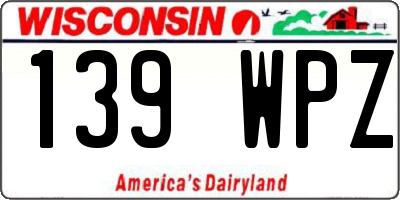 WI license plate 139WPZ