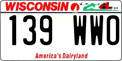 WI license plate 139WWO