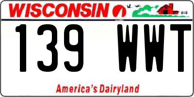 WI license plate 139WWT
