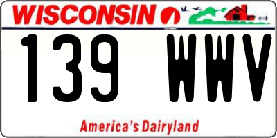 WI license plate 139WWV