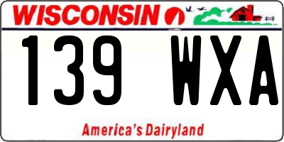 WI license plate 139WXA