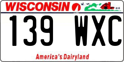 WI license plate 139WXC