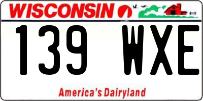 WI license plate 139WXE