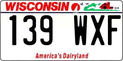 WI license plate 139WXF