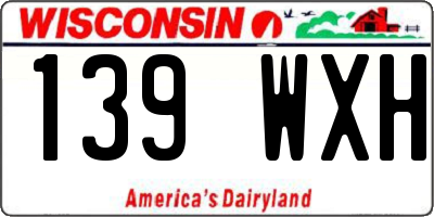 WI license plate 139WXH
