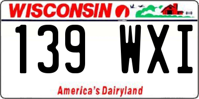 WI license plate 139WXI
