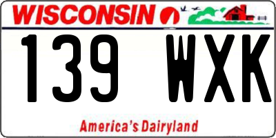 WI license plate 139WXK
