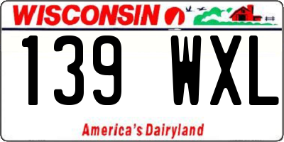 WI license plate 139WXL
