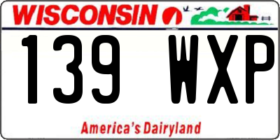 WI license plate 139WXP