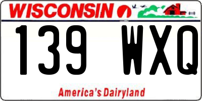 WI license plate 139WXQ