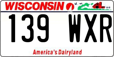 WI license plate 139WXR
