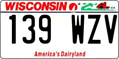WI license plate 139WZV