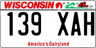 WI license plate 139XAH