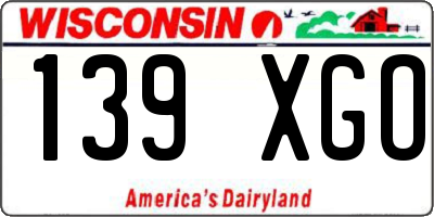 WI license plate 139XGO