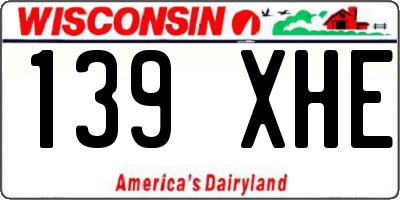 WI license plate 139XHE