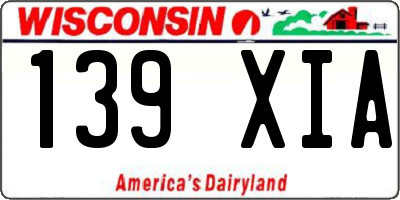 WI license plate 139XIA