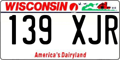 WI license plate 139XJR