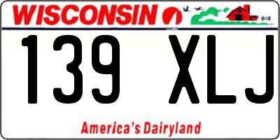 WI license plate 139XLJ