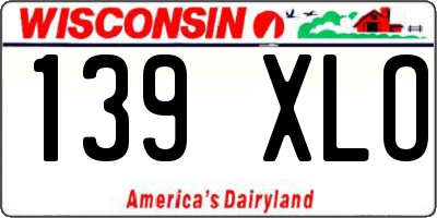 WI license plate 139XLO