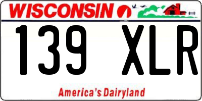 WI license plate 139XLR