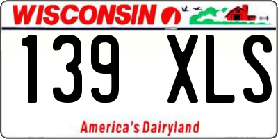 WI license plate 139XLS