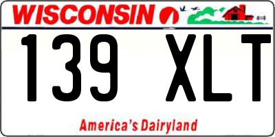 WI license plate 139XLT