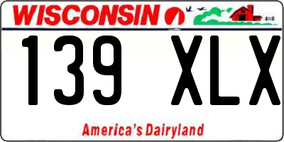 WI license plate 139XLX