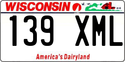 WI license plate 139XML