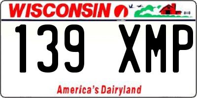 WI license plate 139XMP