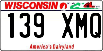 WI license plate 139XMQ
