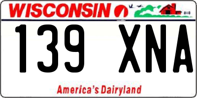 WI license plate 139XNA