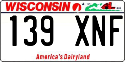 WI license plate 139XNF